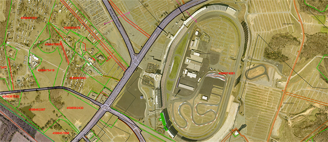 Land Record Map of the Area Surrounding the Speedway