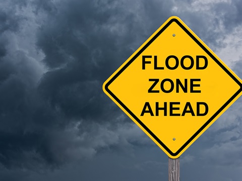Flood Zone Ahead Sign